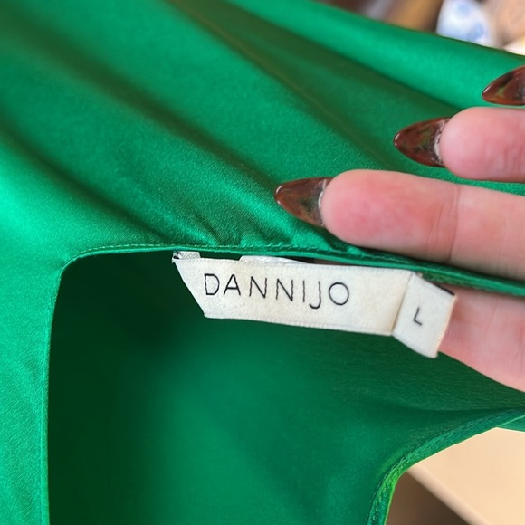 Dannijo EMERALD MOSSY MAXI SLIP DRESS Size L - Picture 7 of 7